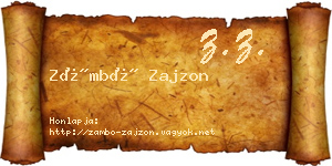 Zámbó Zajzon névjegykártya